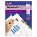 Avery Printable Plastic Tabs with Repositionable Adhesive, 1/5-Cut, Assorted Colors, 1.25" Wide, 96/Pack