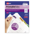 Avery Printable Plastic Tabs with Repositionable Adhesive, 1/5-Cut, Assorted Colors, 1.75" Wide, 80/Pack