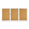 Quartet Enclosed Bulletin Board, Natural Cork/Fiberboard, 72 x 36, Silver Aluminum Frame
