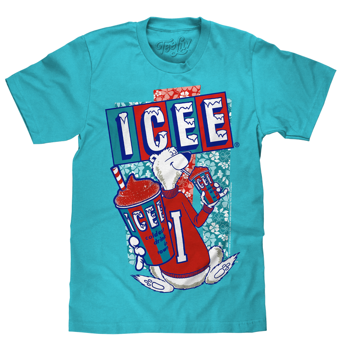 Hawaiian ICEE Polar Bear T-Shirt - Blue by Tee Luv