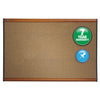 Quartet Prestige Bulletin Board, Brown Graphite-Blend Surface, 48 x 36, Cherry Frame