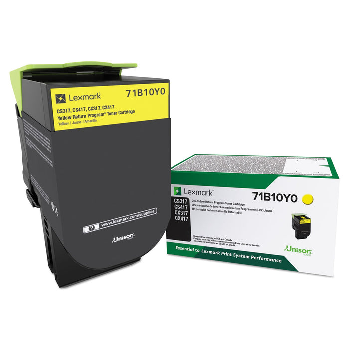 Lexmark 71B10Y0 Unison Toner, 2,300 Page-Yield, Yellow