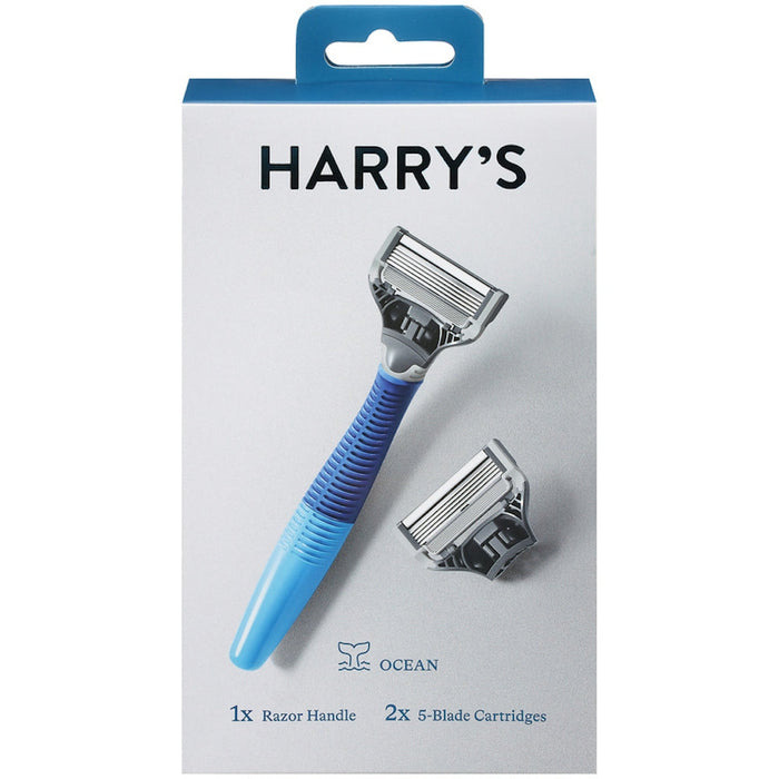 Harry's Ocean Blue Handle Razor for Men with 2 Blade Cartridges by Pasteur Pharmacy
