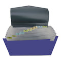 Universal Poly Expanding Files, 13 Sections, Cord/Hook Closure, 1/12-Cut Tabs, Letter Size, Metallic Blue/Steel Gray