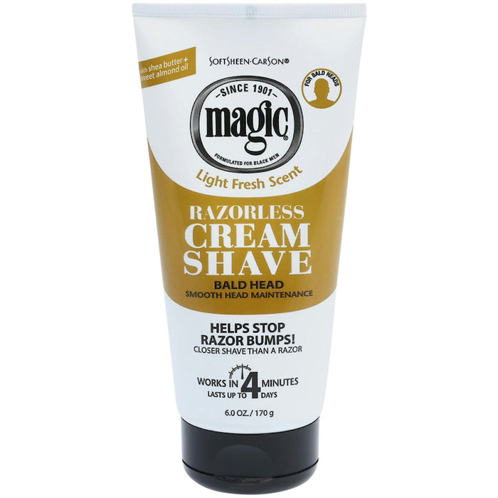 Magic Razorless Cream Shave, Hair Removal Cream for Men, Regular Strength – 6 oz by Pasteur Pharmacy