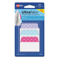 Avery Ultra Tabs Repositionable Tabs, Dot Designs: 2" x 1.5", 1/5-Cut, Assorted Colors, 24/Pack