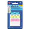 Avery Ultra Tabs Repositionable Tabs, Fashion Patterns: 2" x 1.5", 1/5-Cut, Assorted Colors, 24/Pack
