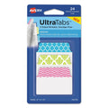 Avery Ultra Tabs Repositionable Tabs, Fashion Patterns: 2" x 1.5", 1/5-Cut, Assorted Colors, 24/Pack