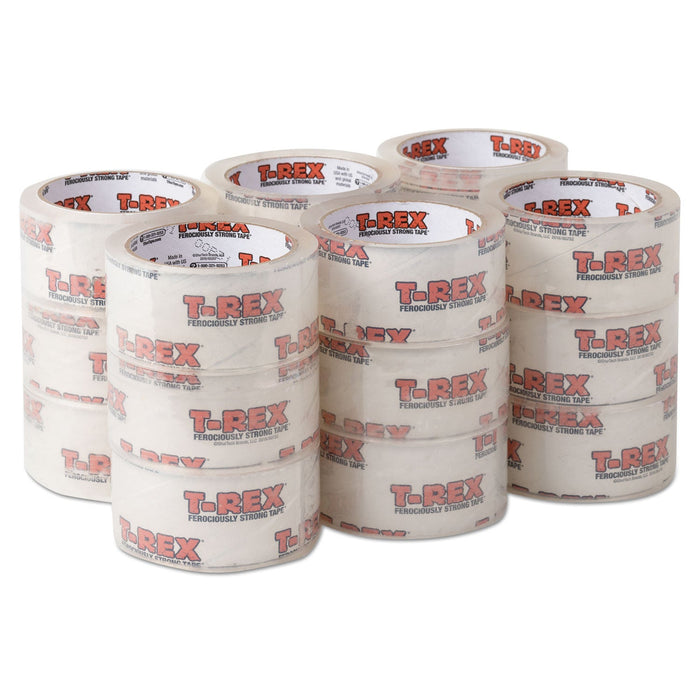 T-REX Packaging Tape, 1.88" Core, 1.88" x 35 yds, Crystal Clear, 18/Pack