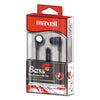 Maxell B-13 Bass Earbuds with Microphone, 52" Cord, Black