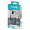 Maxell B-13 Bass Earbuds with Microphone, 52" Cord, White