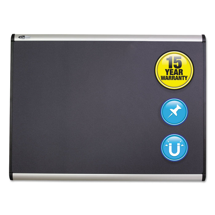 Quartet Prestige Plus Magnetic Fabric Bulletin Board, 48 x 36, Aluminum Frame