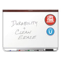 Quartet Prestige 2 DuraMax Magnetic Porcelain Whiteboard, 48 x 36, Mahogany Frame