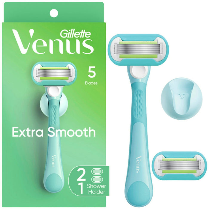 Gillette Venus Extra Smooth Pink Women's Razor Handle + 2 Blade Refills by Pasteur Pharmacy