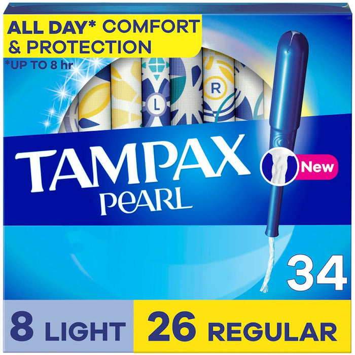 Tampax Pearl With LeakGuard Braid Duo Pack Unscented Tampons - Light/Regular Absorbency - 34ct by Pasteur Pharmacy
