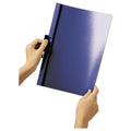 Durable DuraClip Report Cover, Clip Fastener, 8.5 x 11, Clear/Dark Blue, 25/Box