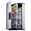 Durable Locking Key Cabinet, 72-Key, Brushed Aluminum, Silver, 11.75 x 4.63 x 15.75