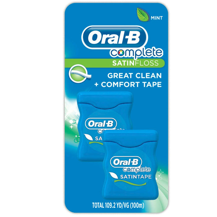 Oral B Complete Satin Dental Floss Mint, 50m, Twin Pack by Pasteur Pharmacy