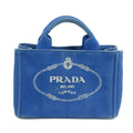 Prada Canvas Canapa Logo Tote Blue Small #3052 by Bolt Boutique