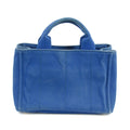 Prada Canvas Canapa Logo Tote Blue Small #3052 by Bolt Boutique