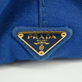 Prada Canvas Canapa Logo Tote Blue Small #3052 by Bolt Boutique