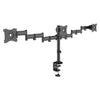 Kantek Articulating Triple Monitor Arms, For 13" to 27" Monitors, 360 deg Rotation, 45 deg Tilt, 180 deg Pan, Black, Supports 18 lb