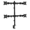 Kantek Articulating Quad Monitor Arms, For 13" to 27" Monitors, 360 deg Rotation, 45 deg Tilt, 180 deg Pan, Black, Supports 18 lb