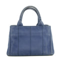 Prada Canvas Canapa Logo Tote Navy Blue Small #3054 by Bolt Boutique