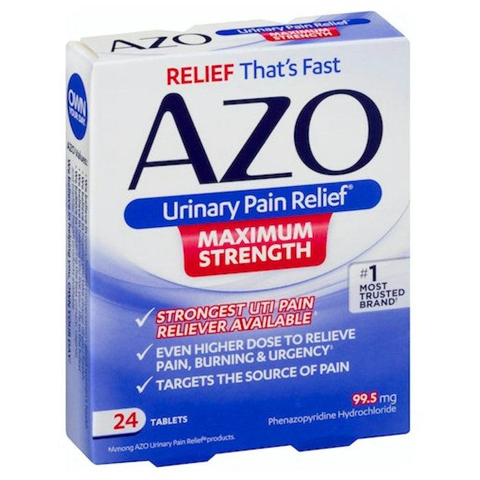 AZO Maximum Strength Urinary Pain Relief – 24 Tablets by Pasteur Pharmacy