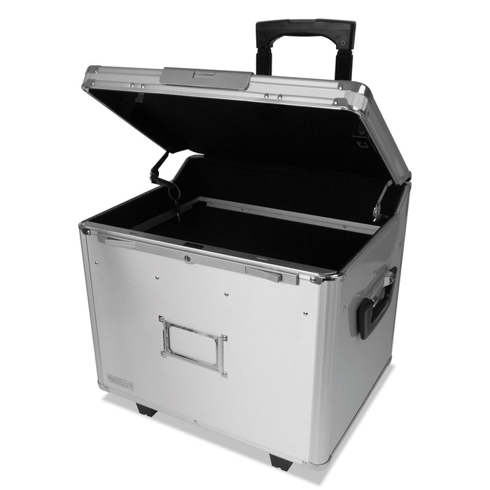 Vaultz Locking Mobile File Chest with Electronic Digital Lock, Letter/Legal Files, 14.5" x 16.25" x 14.25", Silver