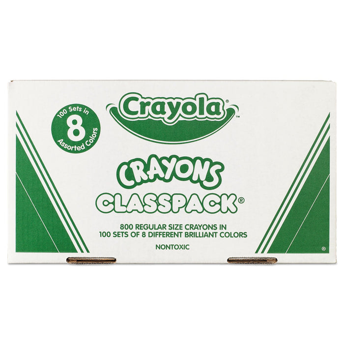 Crayola Classpack Regular Crayons, 8 Colors, 800/Box
