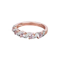 Peach Genuine Morganite 5 Stone Ring by Fine Color Jewels