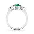 2.28 Ct Cushion Green Zambian Emerald and White Diamond prong 14k Gold Halo Statement Ring by Fine Color Jewels