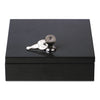 Universal Space-Saving Steel Security Box, Cash, Coin Compartments, 6.75 x 6.78 x 2, Black