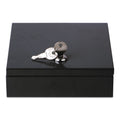 Universal Space-Saving Steel Security Box, Cash, Coin Compartments, 6.75 x 6.78 x 2, Black