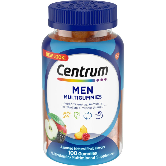 Centrum Multivitamin/Multimineral Supplement, Men Gummies Fruit Flavors 100 ct by Pasteur Pharmacy