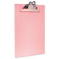 Saunders Recycled Plastic Clipboard with Ruler Edge, 1" Clip Capacity, Holds 8.5 x 11 Sheets, Pink