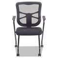Alera Elusion Mesh Nesting Chairs, Padded Arms, Supports Up to 275 lb, Black, 2/Carton