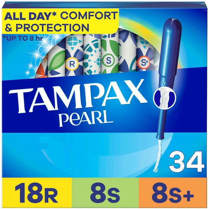 Tampax Pearl Tampons, Regular/Super/Super Plus Absorbency With LeakGuard Braid, Triple Pack, Unscented by Pasteur Pharmacy