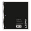 Universal Wirebound Notebook, 1 Subject, Quadrille Rule, Black Cover, 10.5 x 8, 70 Sheets