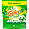 Gain Flings Laundry Detergent Pacs, Original Scent, 16 Count