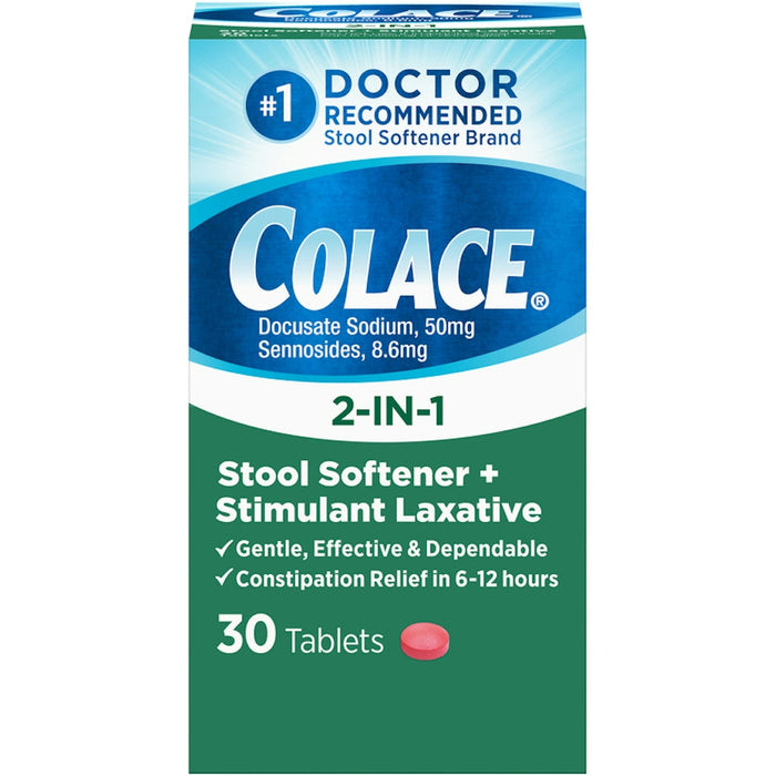 Colace® 2-in-1 Stool Softener + Stimulant Laxative Tablets by Pasteur Pharmacy