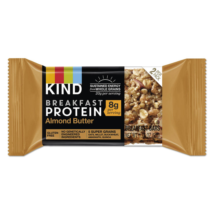KIND Breakfast Protein Bars, Almond Butter, 50 g Box, 8/Pack