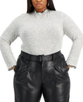 Rebellious One Trendy Plus Size Hacci Turtleneck Sweater by Vanessa Jane
