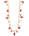 Holiday Lane Gold-Tone Crystal and Bead Jingle Bell 36 Statement Necklace by Vanessa Jane