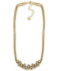 Alfani Gold-Tone Pave Beaded Double Chain Statement Necklace, 17 + 2 Extender by Vanessa Jane