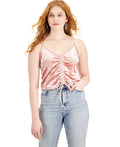 Hippie Rose Juniors Ruched Tie-Hem Camisole, Size Large by Vanessa Jane