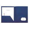 Universal Two-Pocket Plastic Folders, 100-Sheet Capacity, 11 x 8.5, Royal Blue, 10/Pack