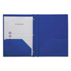 Universal Plastic Twin-Pocket Report Covers, Three-Prong Fastener, 11 x 8.5, Navy Blue/ Navy Blue, 10/Pack
