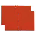 Universal Plastic Twin-Pocket Report Covers, Three-Prong Fastener, 11 x 8.5,  Red/Red, 10/Pack